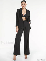 High Waisted Relaxed Trendy Straight Leg Dress Pants Pants