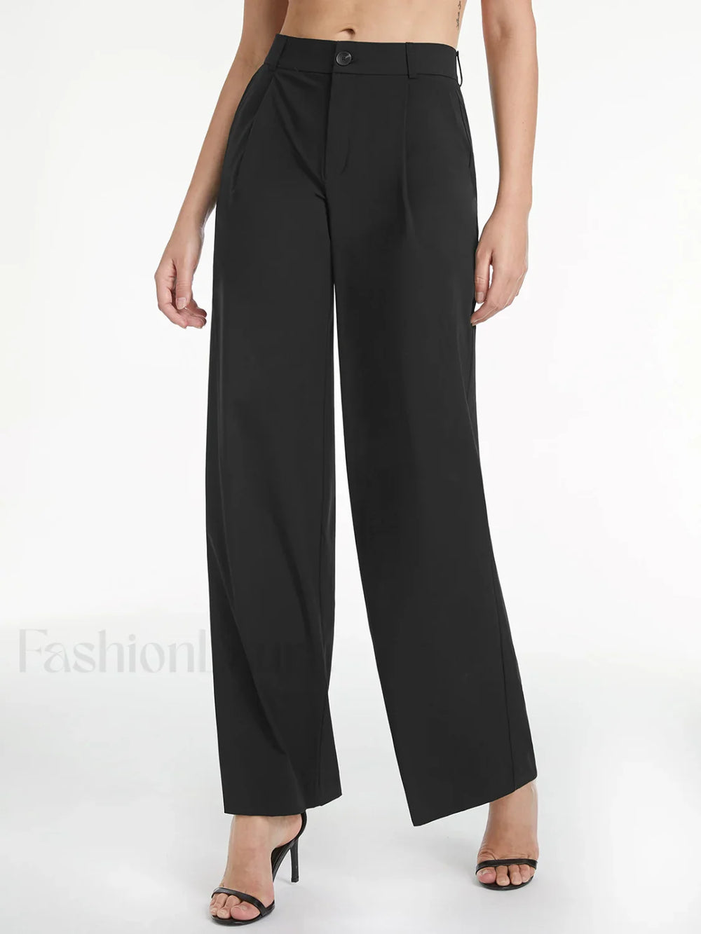 High Waisted Relaxed Trendy Straight Leg Dress Pants Pants