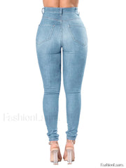 High Waisted Skinny Ripped Jeans Jeans