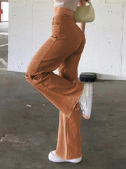 High Waisted Solid Flare Jeans Flare Jeans