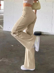 High Waisted Solid Flare Jeans Flare Jeans