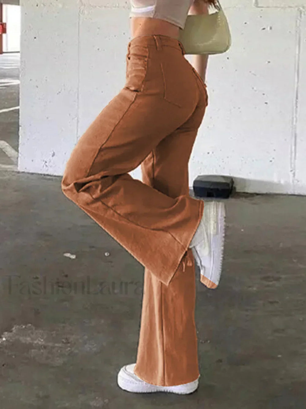 High Waisted Solid Flare Jeans Flare Jeans