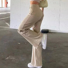 High Waisted Solid Flare Jeans Flare Jeans