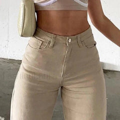 High Waisted Solid Flare Jeans Flare Jeans