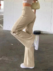 High Waisted Solid Flare Jeans Flare Jeans