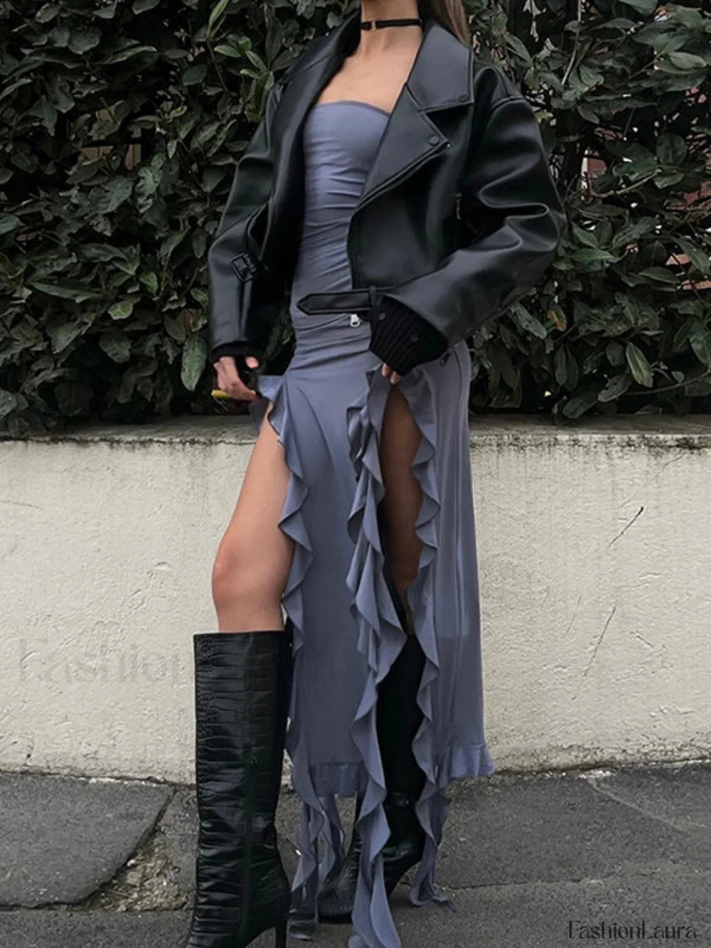 Irregular Ruffle Bandeau Maxi Dress Maxi Dresses