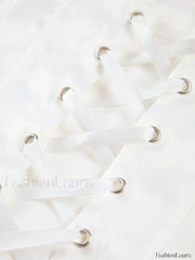 Ivory Glow Tied Trendy Crop Corset Top Tank Tops & Camis