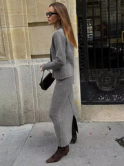 Knit Asymmetric Graceful Button Cardigan Sweaters L