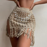 Knitted Tassel Beach Skirt