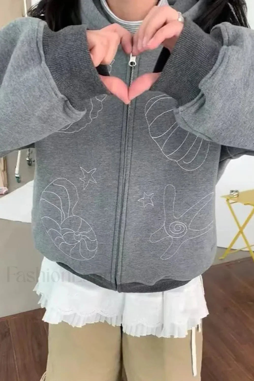 Korean Streetwear Long Sleeve Hoodie