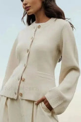 Korean Style Knit Cardigan Apricot / S