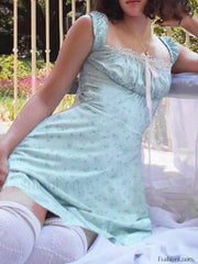 Lace Paneled Floral Mini Dress Mini Dresses