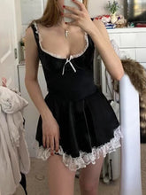 Lace Paneled Sleeveless Mini Dress Black / S Mini Dresses