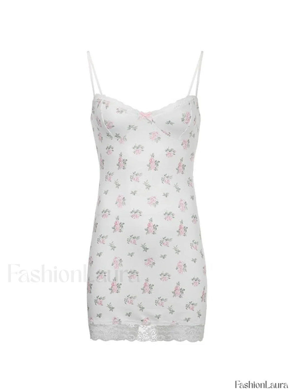 Lace Trim Floral Mini Dress Mini Dresses