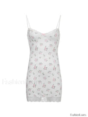 Lace Trim Floral Mini Dress Mini Dresses