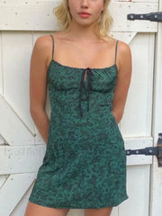 Lace Up Floral Slip Mini Dress Mini Dresses