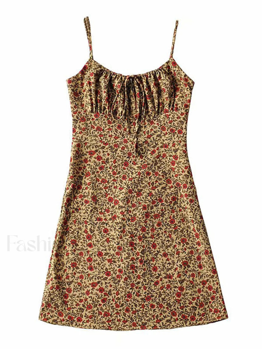 Lace Up Floral Slip Mini Dress Mini Dresses