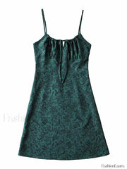 Lace Up Floral Slip Mini Dress Mini Dresses