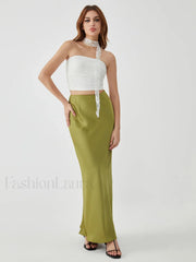 Lace Up Graceful Sheer Tube Top Tank Tops & Camis