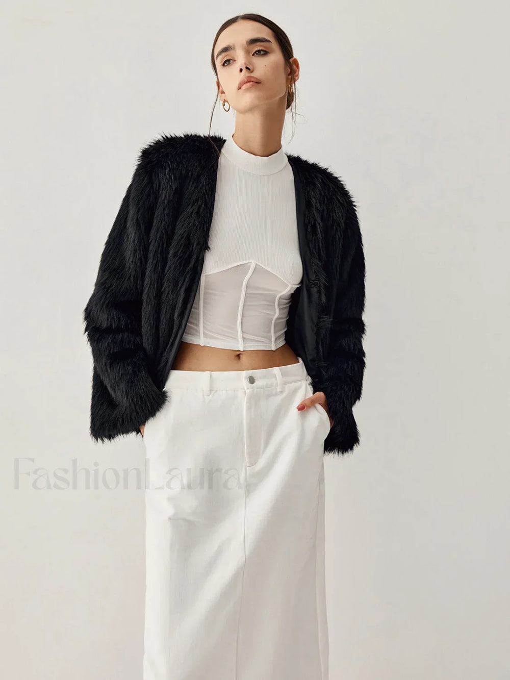 Leisure Faux Graceful Fur Jacket Fleece Jackets