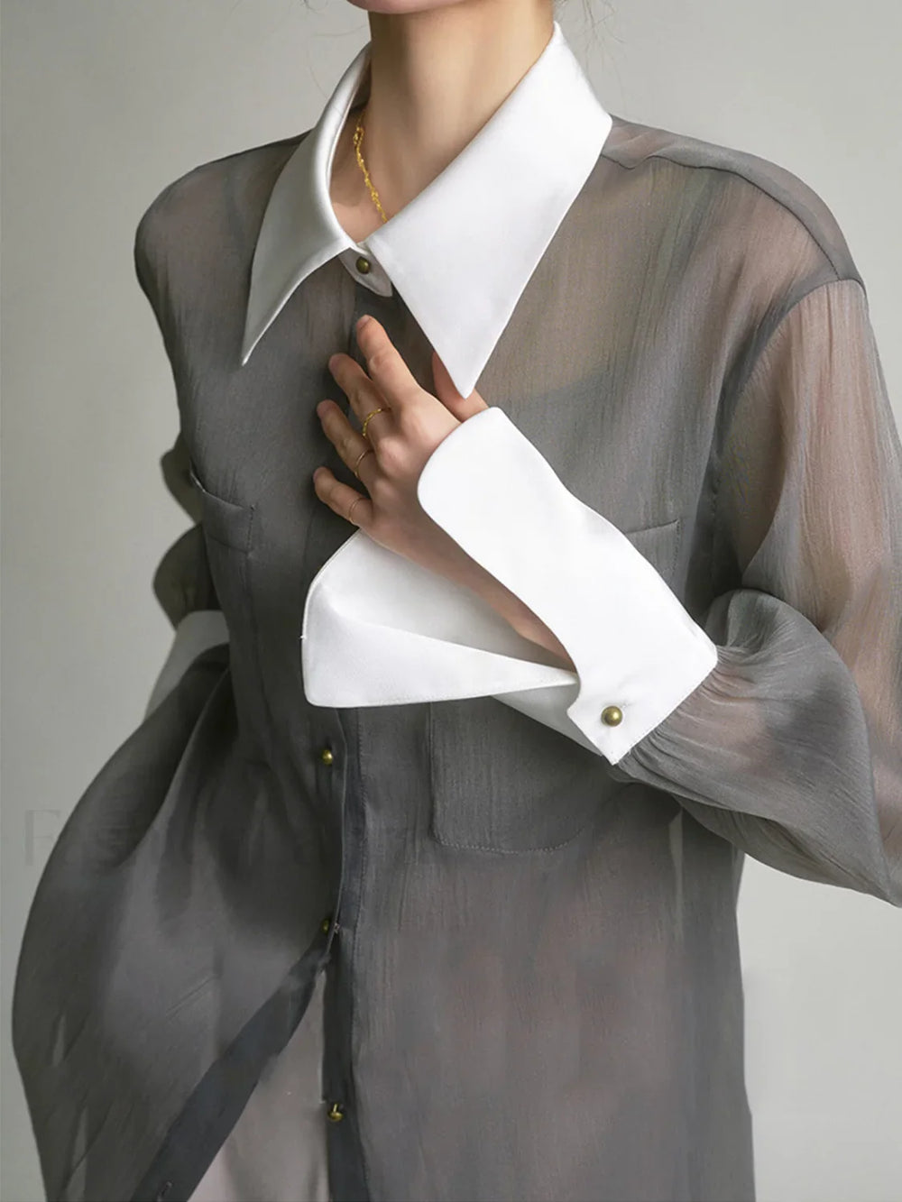 Leisure See Through Trendy Shirt With Cami Top Shirts