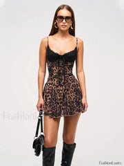 Leopard Camisole Mini Dress