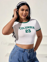 Letters Printed Sexy Sports Crop Top Streetwear T Shirt