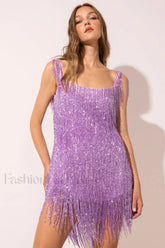 Lottie Elegant Mini Dress S / Lilac Party Dresses L