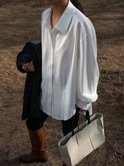 Made For You Trendy Oversized Button Down Shirt Shirts