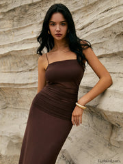 Maillard Patchwork Graceful Cami Long Dress Dresses