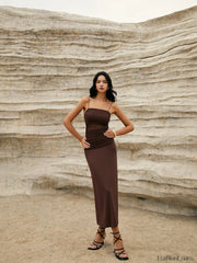 Maillard Patchwork Graceful Cami Long Dress Dresses