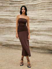 Maillard Patchwork Graceful Cami Long Dress Dresses