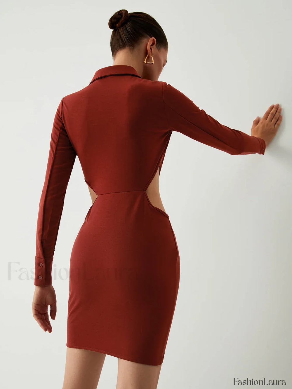 Make It Shine Trendy Cutout Knit Short Dress Knit Dresses