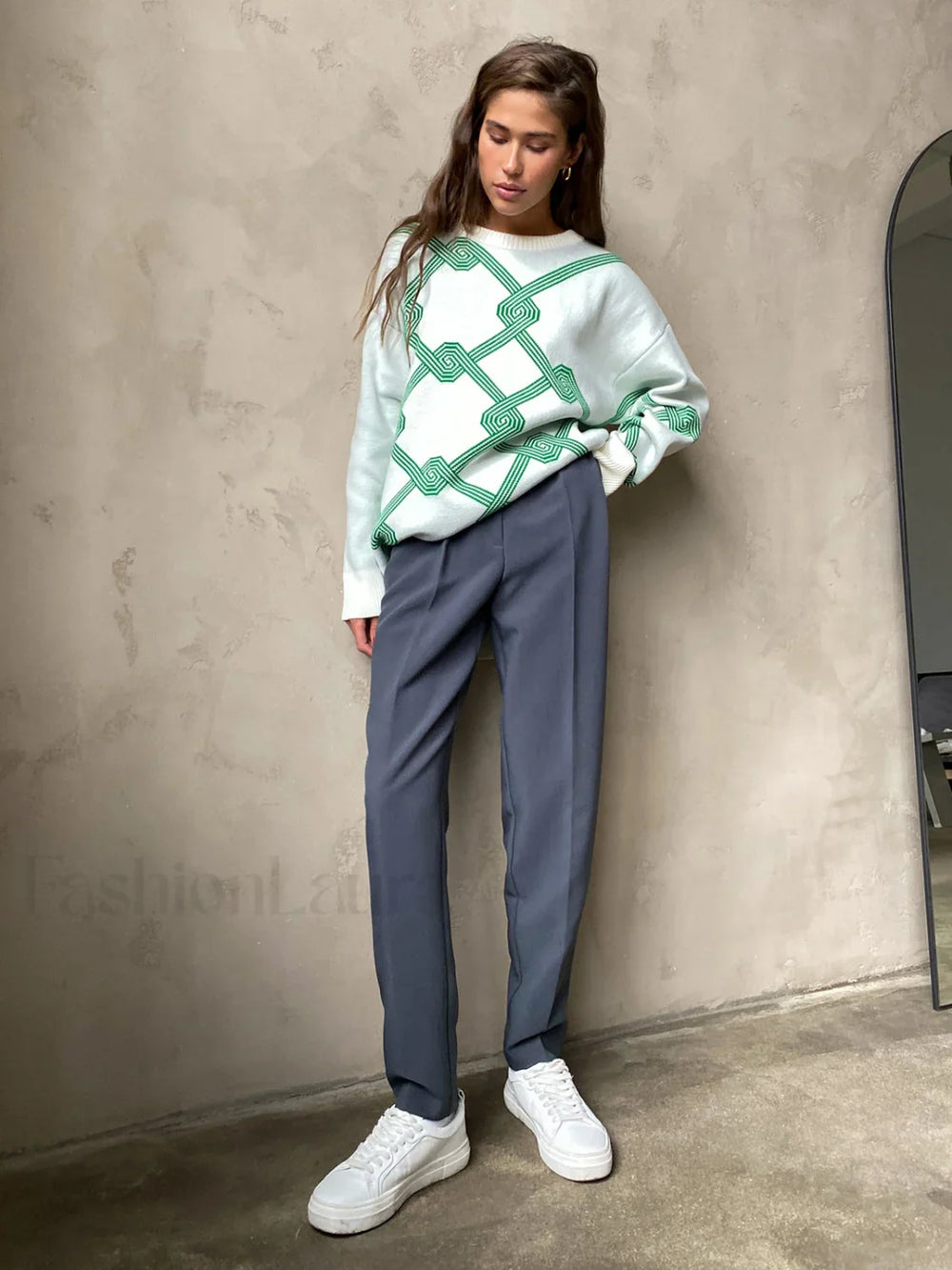 Maze Game Graceful Oversized Sweater Sweaters L