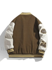Men’s Embroidery Button Up Varsity Jacket Jackets
