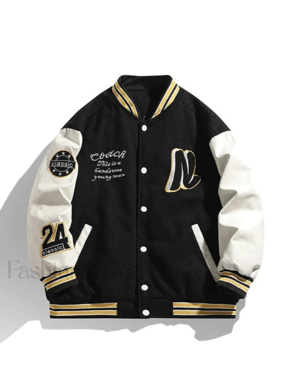 Men’s Embroidery Button Up Varsity Jacket Jackets