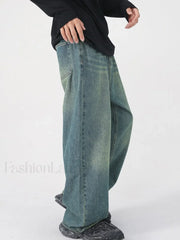 Men’s Faded Vintage Denim Loose Jeans loose jeans