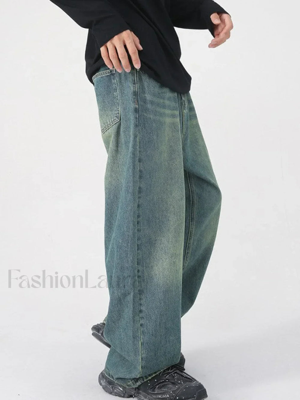 Men’s Faded Vintage Denim Loose Jeans loose jeans
