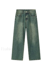 Men’s Faded Vintage Denim Loose Jeans loose jeans