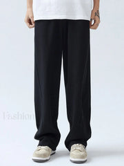 Men’s Paneled Loose Casual Pants Straight Leg Pants