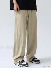 Men’s Paneled Loose Casual Pants Straight Leg Pants