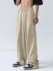 Men’s Paneled Loose Casual Pants Straight Leg Pants