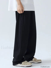 Men’s Paneled Loose Casual Pants Straight Leg Pants