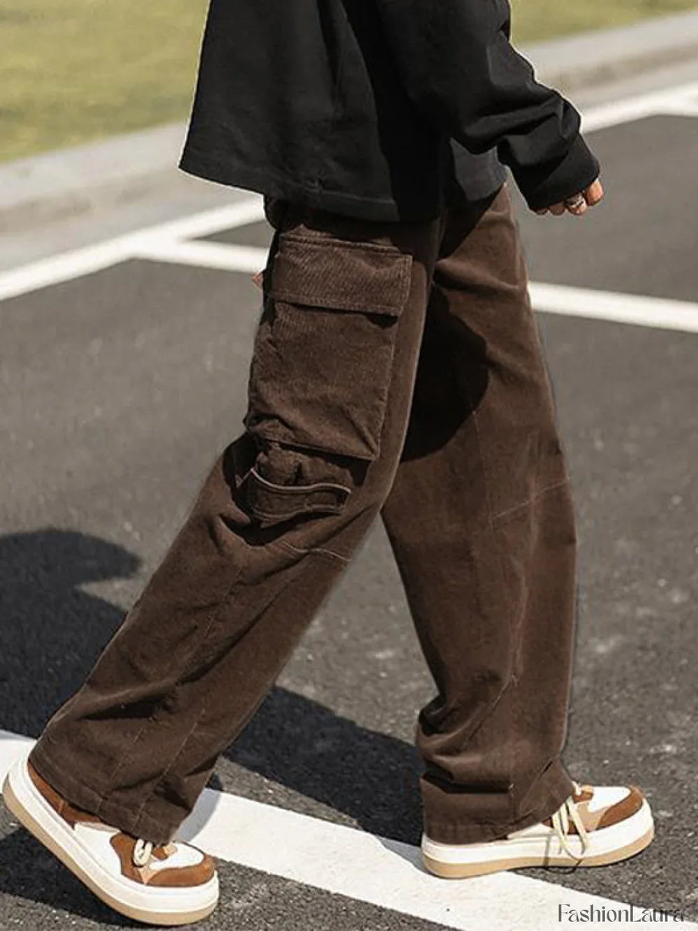 Men’s Patch Pocket Vintage Straight Cargo Pants Cargo Pants