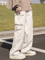 Men’s Patch Pocket Vintage Straight Cargo Pants Cargo Pants