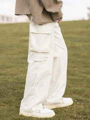 Men’s Patch Pocket Vintage Straight Cargo Pants Cargo Pants