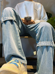 Men’s Vintage Straight Leg Cargo Jeans loose jeans