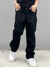 Men’s Washed Revenge Straight Leg Jeans Black / S loose jeans