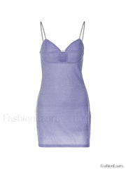 Metallic Cutout Slip Mini Dress Mini Dresses