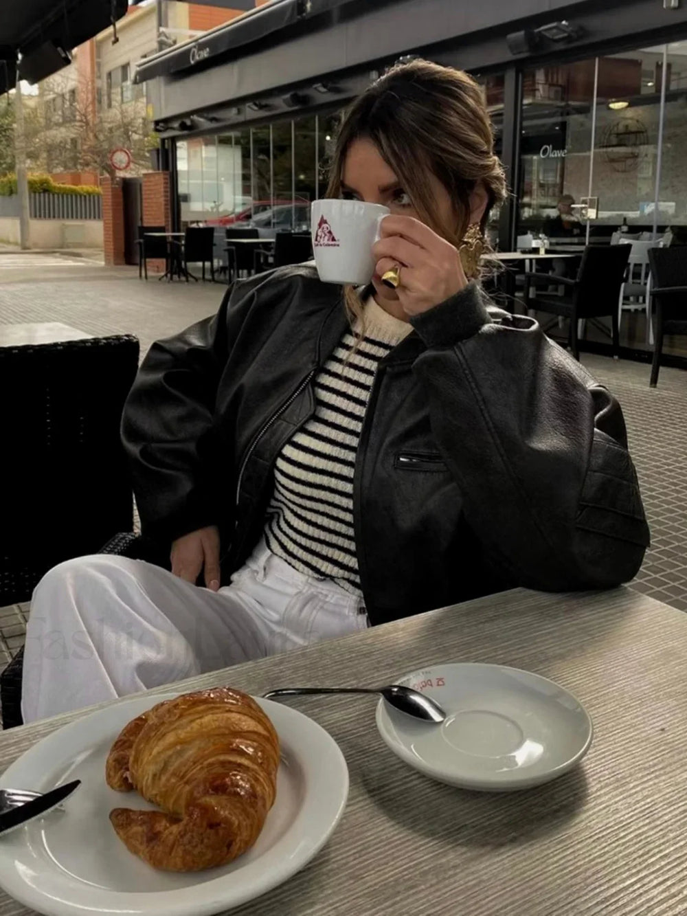 Minimalism Faux Graceful Leather Jacket PU Leather Jackets